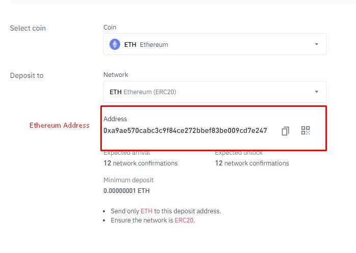 Ethereum wallet address