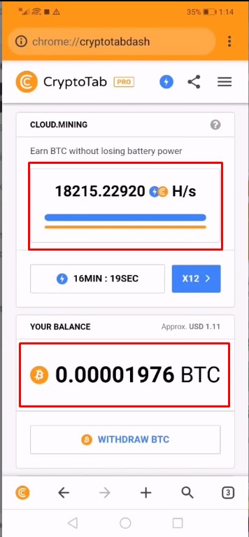 bitcoin mining rewards on android