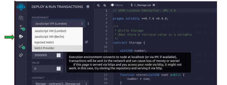 local ethereum node and remix