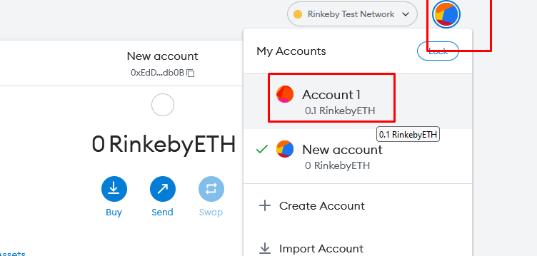 Metamask change account