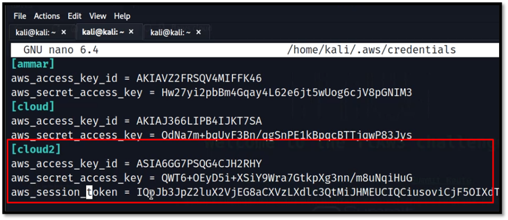 aws cli token configuration