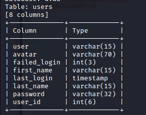 sqlmap checking columns