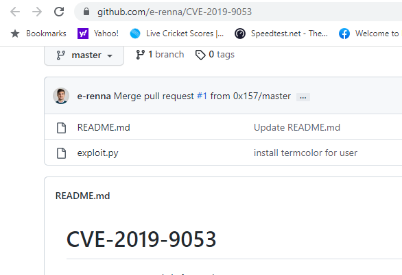 CVE-2019-9053 exploit
 