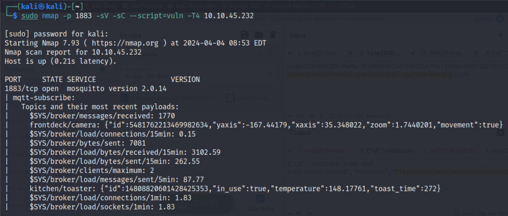 MQTT vulnerability scan